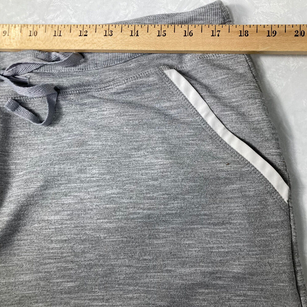 Drawstring Athletic Shorts Gray Women L 35x5 Pockets Relaxed Running - Picture 4 of 12